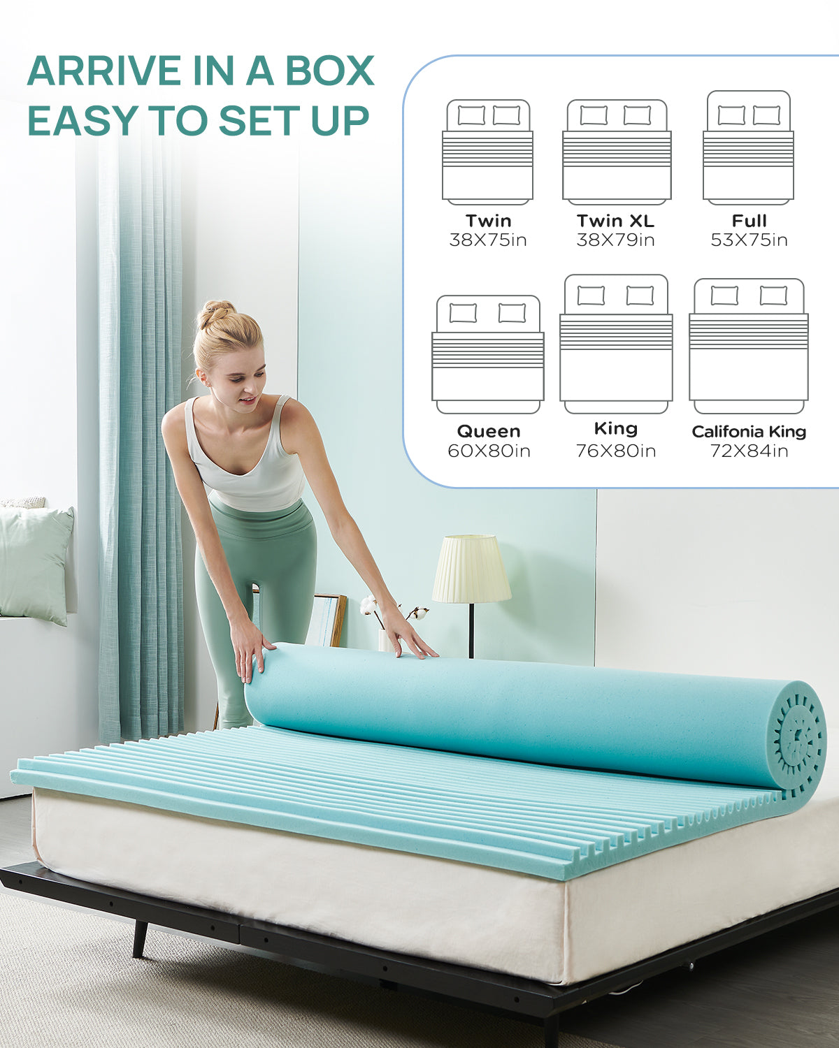 2 Inch Cooling Gel Memory Foam Mattress Topper