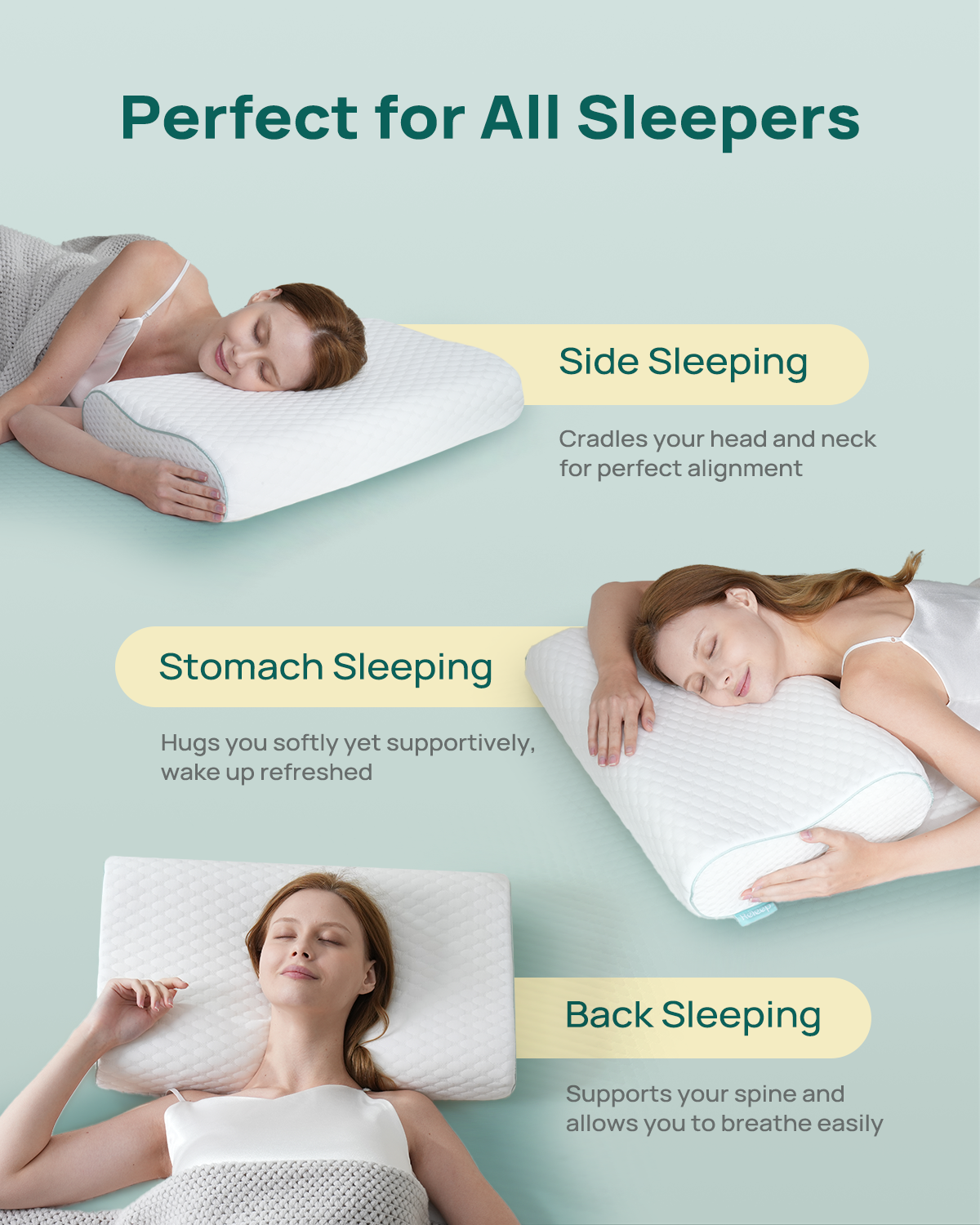 Releep Adjustable Contour Pillow, Ergonomic Memory Foam Pillow