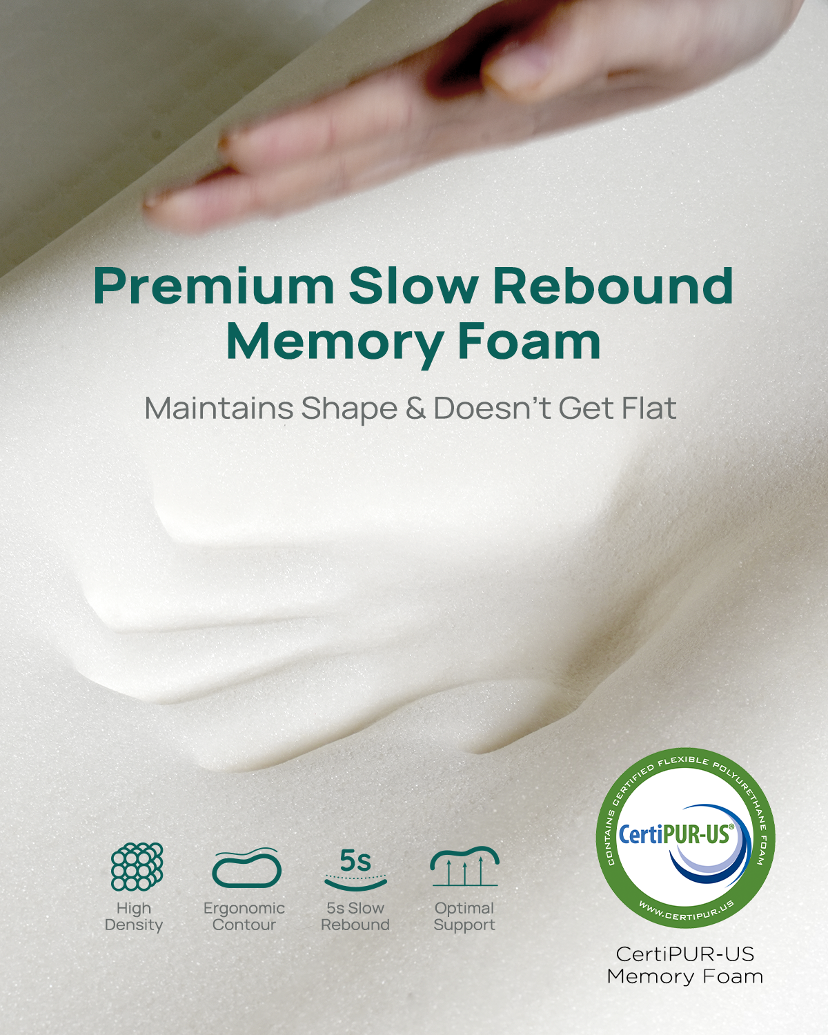 Releep Adjustable Contour Pillow, Ergonomic Memory Foam Pillow