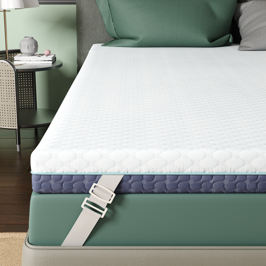 Releep 3 Inch Mattress Topper, 2-Sided Breathable Cover, Ergonomic 5-Zone Design