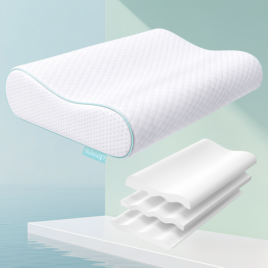 Releep Adjustable Contour Pillow, Ergonomic Memory Foam Pillow
